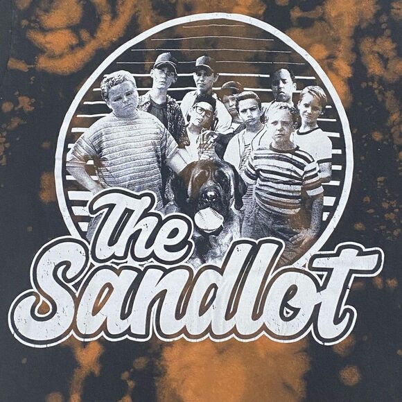 The Sandlot Movie Group Graphic Print Black Bleached Tie-Dye Shirt - Picture 4 of 8